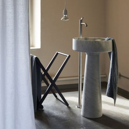 Agape Bjhon Напольная раковина d47 см, мрамор Carrara, цвет: белый