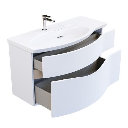 Тумба RIVA 100 см левая, белая матовая, артикул RV.100Lh\WHT.M