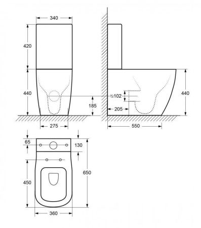 Унитаз-компакт безободковый CEZARES LUX