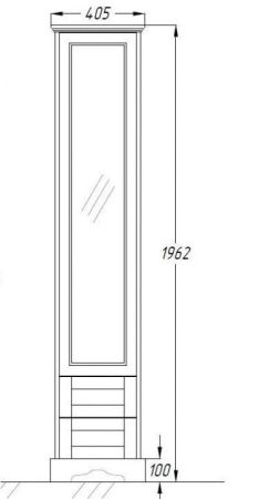 Пенал Лучия правый Opadiris Орех антикварный, артикул 