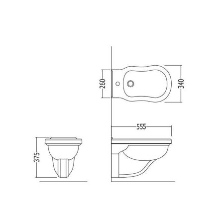 Devon Blues Биде подвесное (55х34.0 см) с 1 отверстиями под смеситель, цвет: белый, артикул IBBID1FSBLUES
