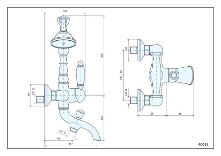 Смеситель Laguna с ручным душем для ванной, цвет золото