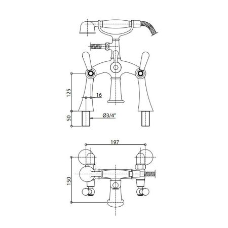 Bongio Capri Смеситель для ванны, цвет хром