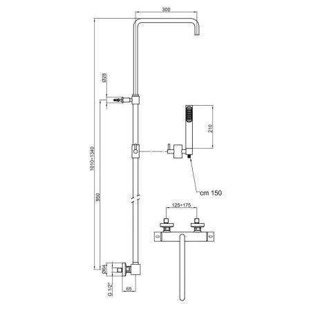 Душевая система с термостатом Webert Azeta New AA980508015, хром, артикул AA980508015