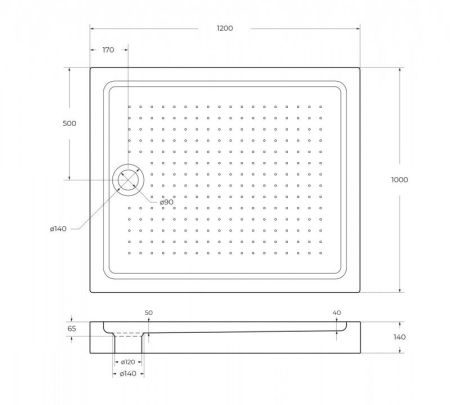 TRAY-BB-AH-120/100-15-W Акриловый поддон, артикул TRAY-BB-AH-120/100-15-W