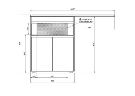 Тумба под раковину Aquanet Токио 48 белый (напольная, 1 ящик, 2 дверцы), артикул 00237744