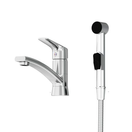 770230001 Jupiter, смеситель с поворотным изливом и гиг. душем, хром, артикул 770230001