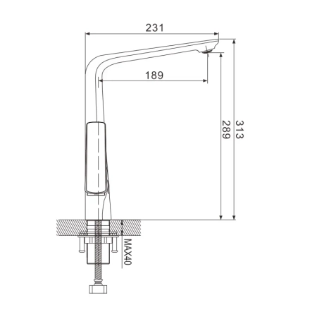 Смеситель для кухни Rose R1313F, белый/хром