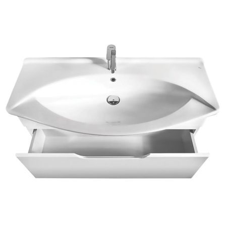 Тумба с раковиной подвесная Dreja Laguna 105 см, белый, артикул 99-0104-com