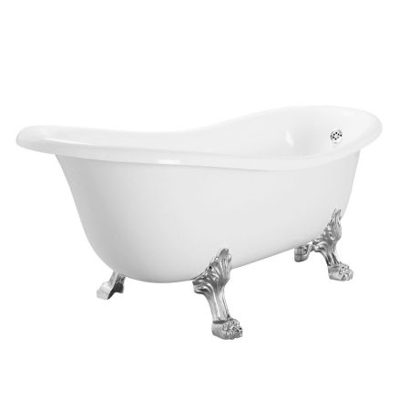 MILADY Ванна 185x82xH75 см. на лапах "LEONE" STANDART, белая, слив/перелив хром, артикул 26920