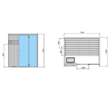Effegibi Idea Сауна 180х145х201см, цвет: канадский хемлок, артикул SA 65 45 0001