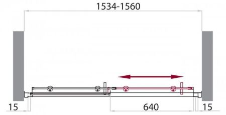 Душевая дверь в нишу BELBAGNO UNO-BF-1, артикул UNO-BF-1-155-C-Cr