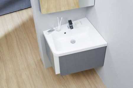 Тумба под раковину Ravak SD 10° 55 угловая белая глянцевая, в правый угол, артикул X000000742