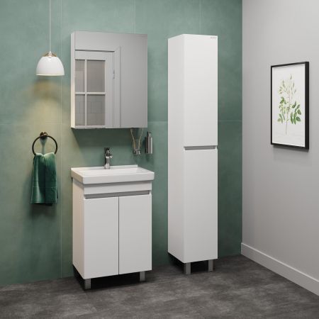 Тумба Onika Милтон Квадро 55 напольная, белая (ум.Визит 55), артикул 105561