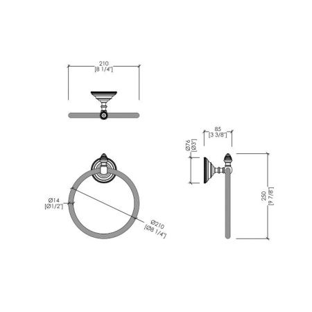 Devon  Diamond Полотенцедержатель кольцо, цвет хром, артикул WHD507CR