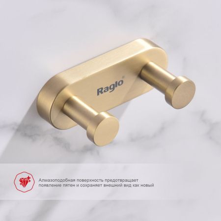 Крючок для ванной комнаты Raglo R300.052.03, золотой сатин