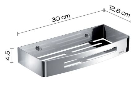 Gedy, решётка прямоугольная 1-уровневая (30х12,8х4,5), цвет хром, артикул 2417(13)