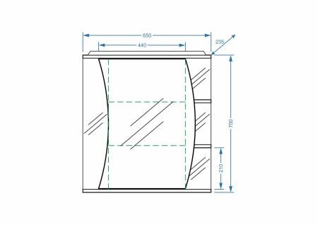 Зеркало-шкаф "Пелаго 65/С", правое