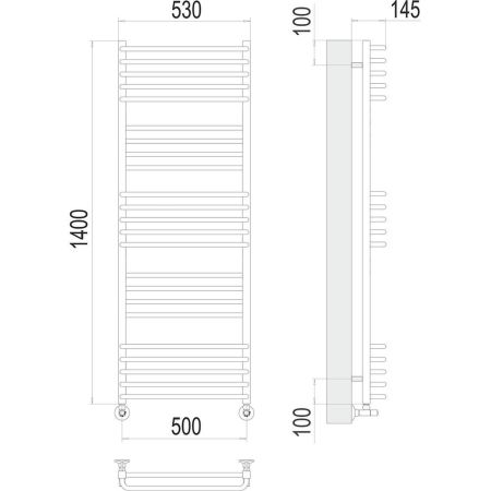 Полотенцесушитель водяной Terminus Соренто П23 50х140, артикул 4670078530868