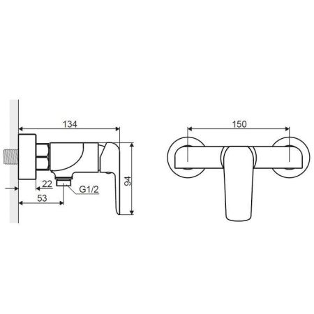 Смеситель для душа EXCELLENT Clever ARAC.4108CR (хром), артикул ARAC.4108CR
