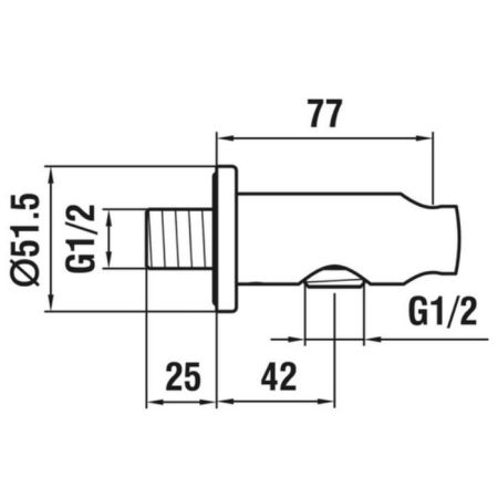 Шланговое подсоединение, Laufen, Twin, держатель-в комплекте, стандарт подвода воды-1/2", цвет-хром, артикул HF504778100000