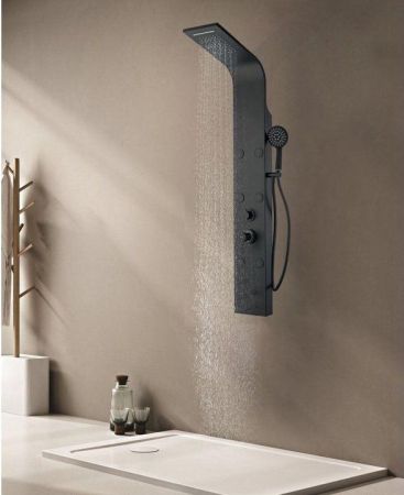 Душевая панель Galaxy Black с гидромассажем, артикул AP40-04