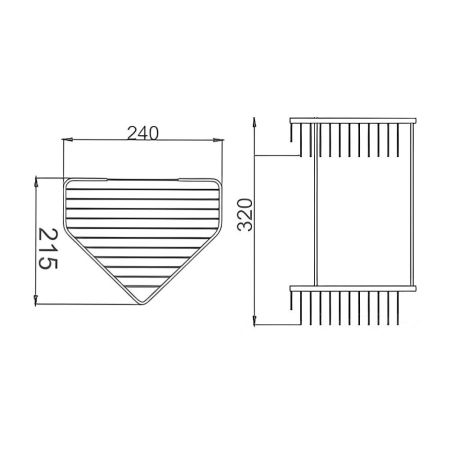 Полка угловая двойная Maretti AC58R335-2, хром, артикул AC58R335-2