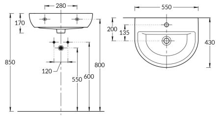 Раковина BUONGIORNO 55, артикул BG.NN.wb.55