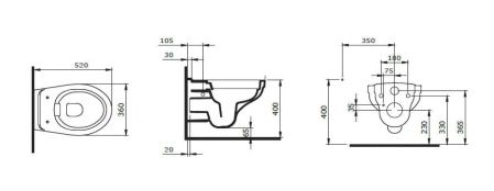 Унитаз BERGES подвесной  ALBIT S Rimless 52 см, сиденье Optim SO, микролифт, быстросъем Унитаз BERGES подвесной  ALBIT S Rimless 52 см, сиденье Optim SO, микролифт, быстросъем