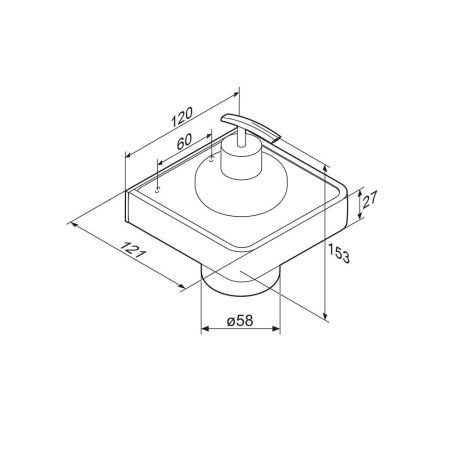 DA7736900 Jupiter Стеклянный диспенсер для жидкого мыла с настенным держателем, артикул DA7736900