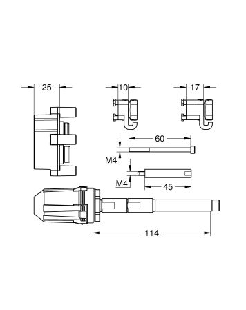 Универсальный набор удлинителей GROHE Rapido SmartBox 50 мм - для комплектов верхней монтажной части смесителей однорычажных (14057000)