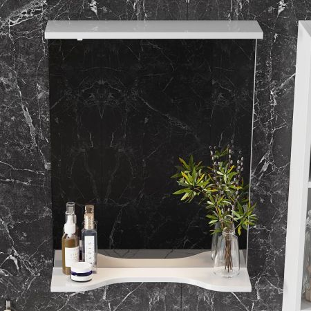 Зеркало Onika Коралл 55 белое, с подсветкой