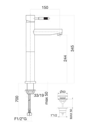 Смеситель для раковины Fiore XENON 44CR5290, хром, артикул 44CR5290