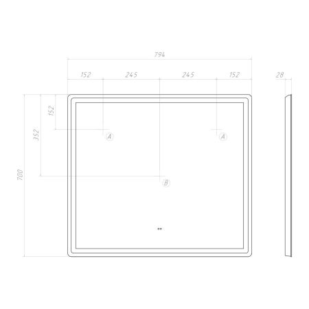 Зеркало VIGO Geometry Comfort 800, артикул 062