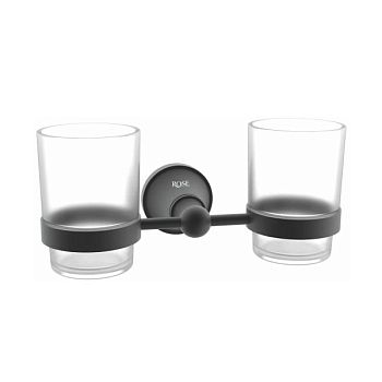 Стакан двойной для ванной комнаты Rose RG1922H, черный