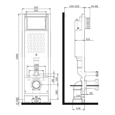 I012711 ErgoFit узкая инсталляция для подвесного унитаза, артикул I012711