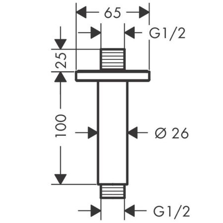 HG Vernis Shape Потолочный держатель верхнего душа 100мм, G1/2, цвет: хром