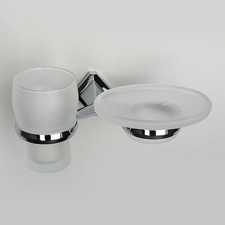 Стакан для зубных щеток с мыльницей WasserKRAFT Aller K-1126 Хром