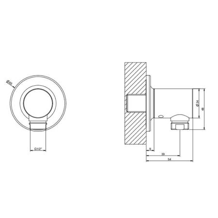 GESSI INCISO Вывод воды на 1/2", цвет: золото