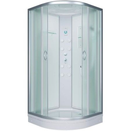 Душевая кабина Erlit Comfort ER4509P 90x90 с гидромассажем задняя стенка Белая стекло матовое