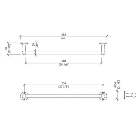 Devon&Devon New York Полотенцедержатель 58.5 см, хром, артикул NY108CR
