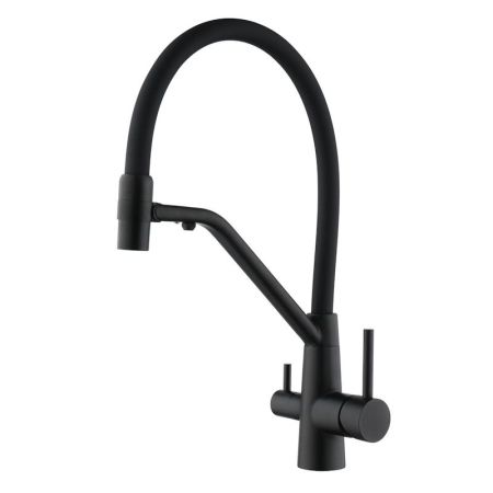 Смеситель для кухни с подключением фильтра воды Fmark FS1462-H01, черный