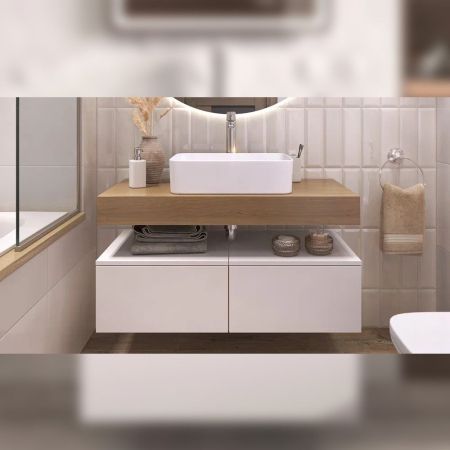 Тумба подвесная без столешницы Velvex Unit tp.UNI.50.1Y белый матовый, 50 см, артикул tp.UNI.50.1Y белый матовый