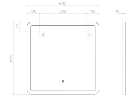 Зеркало VIGO Wing z.WIN.60.Classic, 60 см, артикул z.WIN.60.Classic