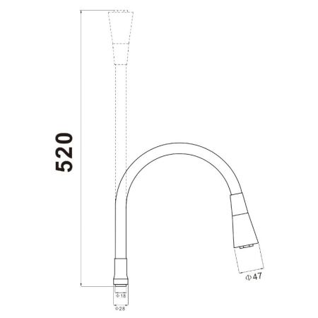 Гибкий излив для кухонного смесителя Savol S-MCG01, черный