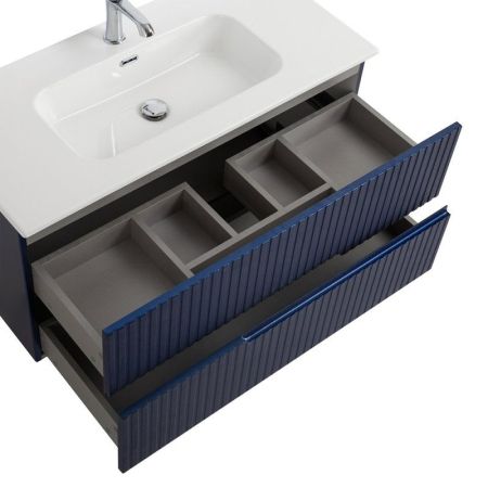 DUET-N База под раковину подвесная с двумя выкатными ящиками, Зеленый жемчужный, 800x457x500, DUET-N-800-2C-SO-VPR-P, артикул DUET-N-800-2C-SO-VPR-P