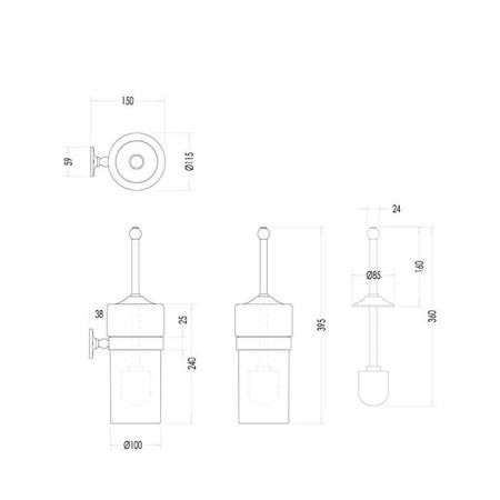 Devon Cavendish Ерш для унитаза подвесной, колба - керамика белая, цвет держателя  хром, артикул WM12CR