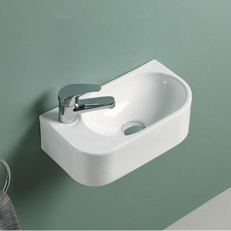 Раковина керамическая Vincea VBS-506L, 400*215*120, подвесная, цвет белый, левая, артикул VBS-506L