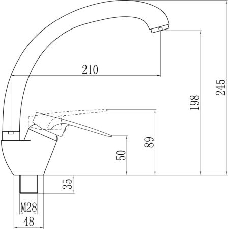 Смеситель для кухни Savol S-T4104, хром
