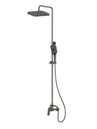 DUE Душевая стойка со смесителем, оружейная сталь DUE-DOCM-GM, артикул DUE-DOCM-GM